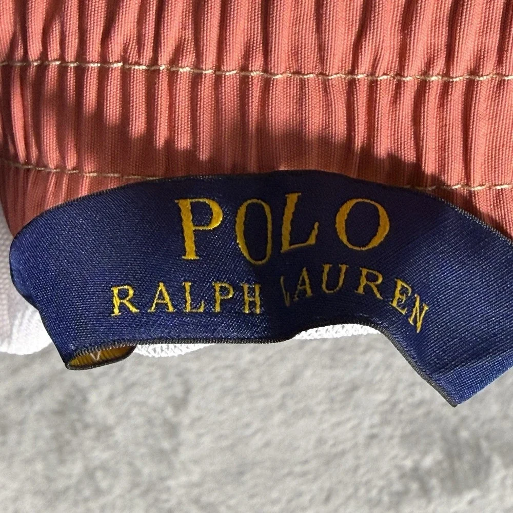 Polo Ralph Lauren Men's Swim Trunks XL Navy Blue Pink PonyLogo Mesh Lined 8.5